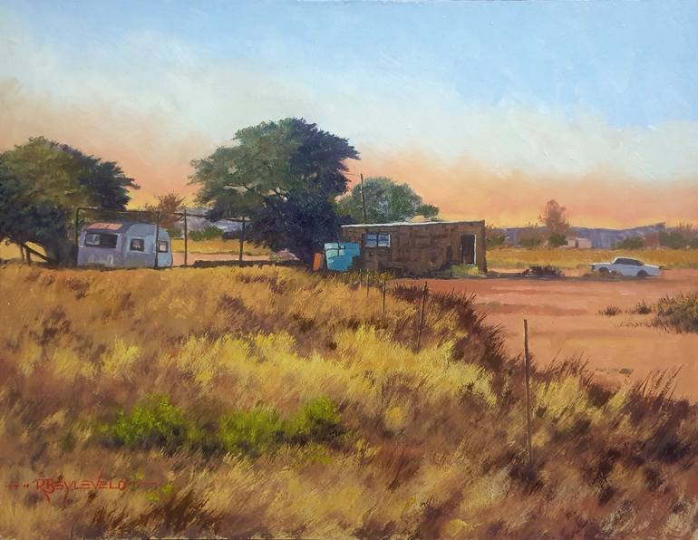 Original Landscape Painting by Richardt Beyleveld | Impressionism Art on Other | On the way to Pilanesberg