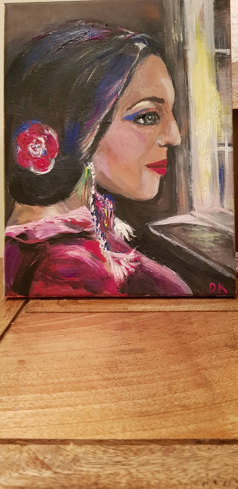 Original Figurative Portrait Painting by Debbie Kalavrezou