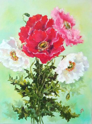 Original Floral Painting by Lilia Usacheva