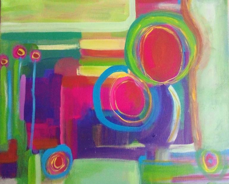 Original Abstract Expressionism Geometric Painting by Suzette Bartlett