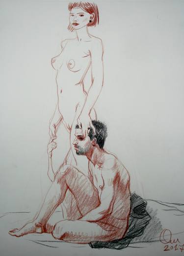 Print of Figurative Erotic Drawings by Oleg Omelchenko