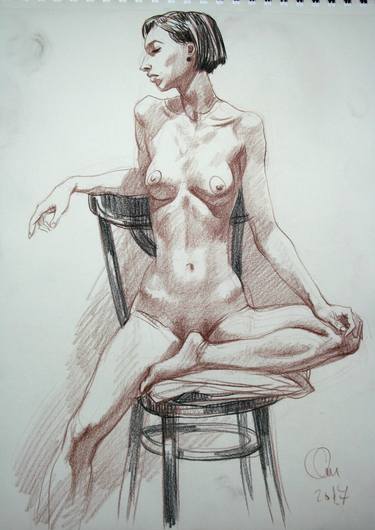 Print of Figurative Women Drawings by Oleg Omelchenko