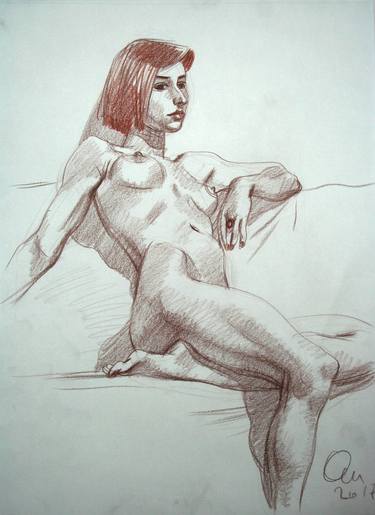 Print of Realism Women Drawings by Oleg Omelchenko