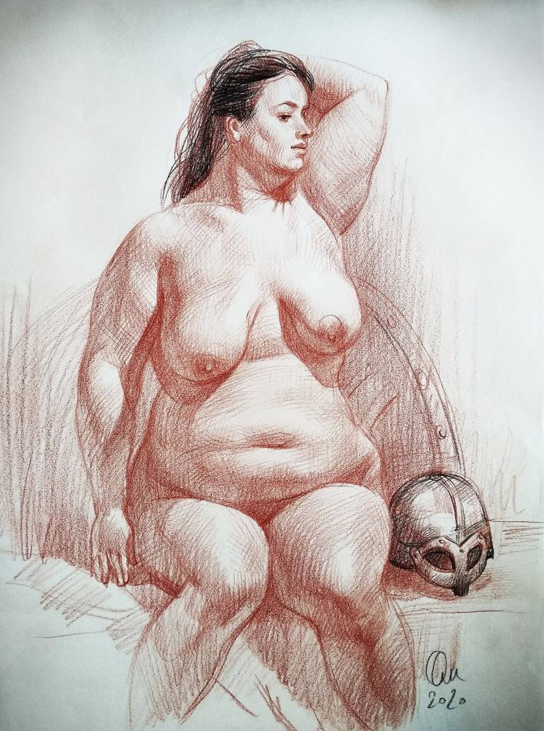 Viking`s wife Drawing by Oleg Omelchenko | Saatchi Art