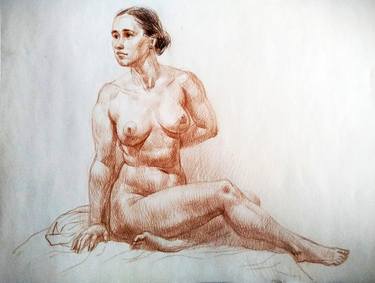 Print of Minimalism Nude Drawings by Oleg Omelchenko