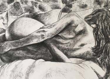 Original Figurative Nude Drawing by Angelika Janke