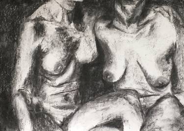 Original Expressionism Nude Drawing by Angelika Janke