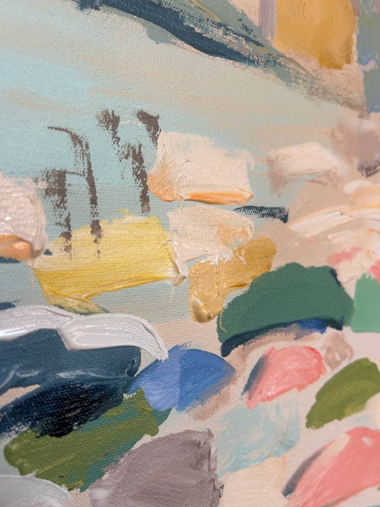 Original Abstract Beach Painting by Lou Sheldon