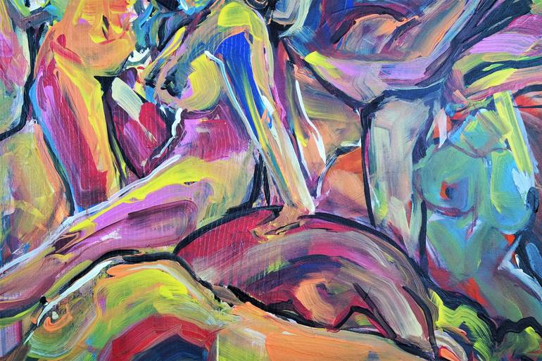 Original Abstract Expressionism Nude Painting by Eraclis Aristidou