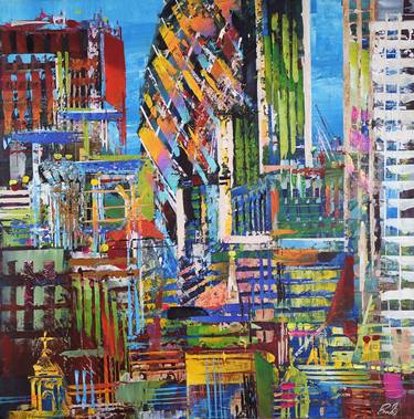 Original Abstract Expressionism Architecture Paintings by Eraclis Aristidou