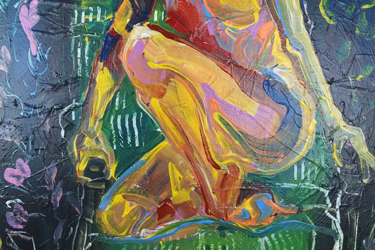 Original Abstract Expressionism Nude Painting by Eraclis Aristidou