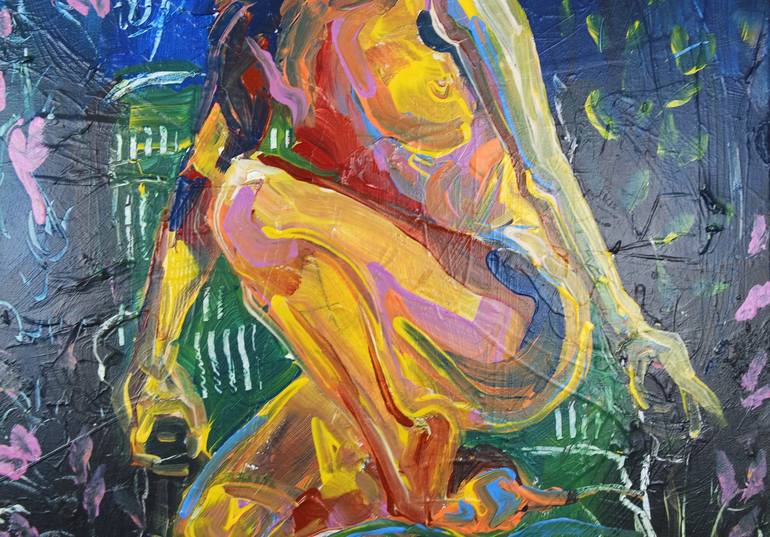 Original Abstract Expressionism Nude Painting by Eraclis Aristidou