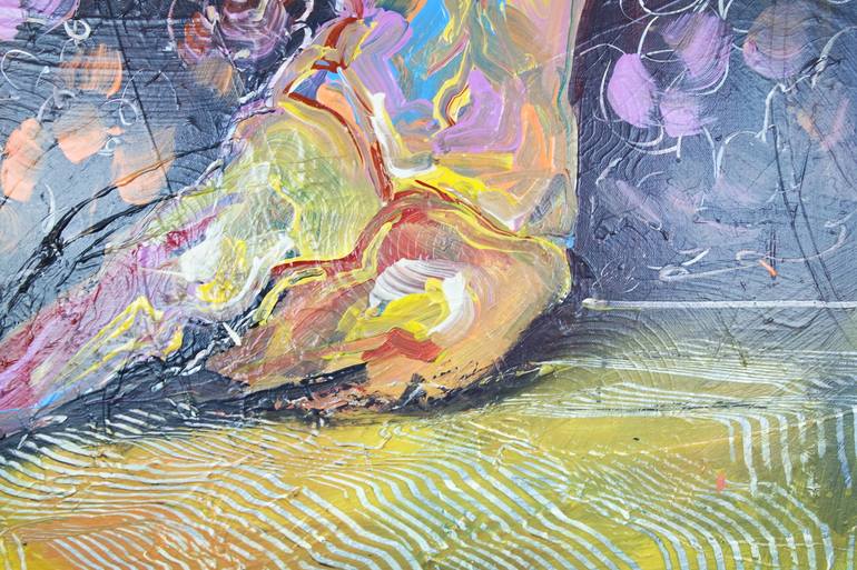 Original Abstract Expressionism Nude Painting by Eraclis Aristidou
