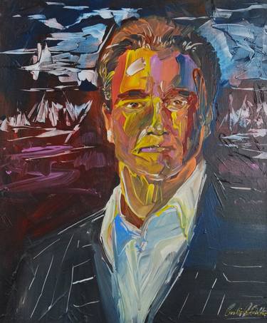 Arnold Schwarzenegger colourful portrait thumb