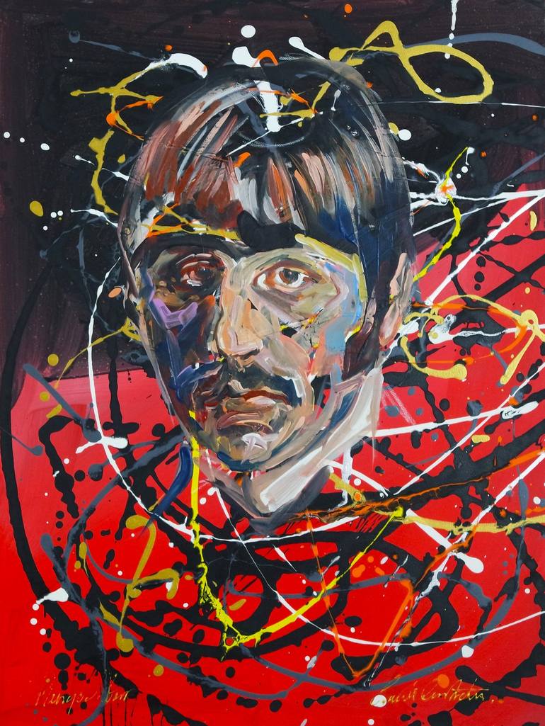Original Abstract Expressionism Celebrity Painting by Eraclis Aristidou
