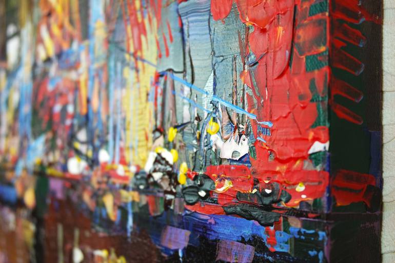 Original Abstract Expressionism Cities Painting by Eraclis Aristidou