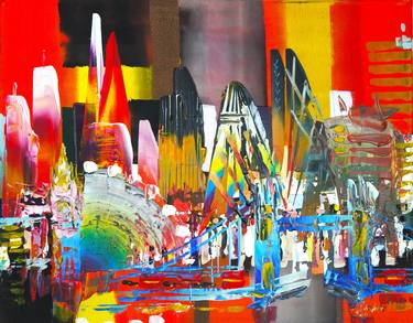 Print of Abstract Cities Paintings by Eraclis Aristidou