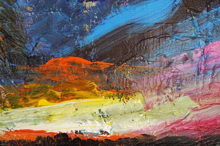 Original Abstract Expressionism Landscape Painting by Eraclis Aristidou