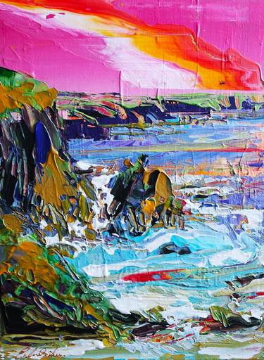 Print of Abstract Expressionism Beach Paintings by Eraclis Aristidou