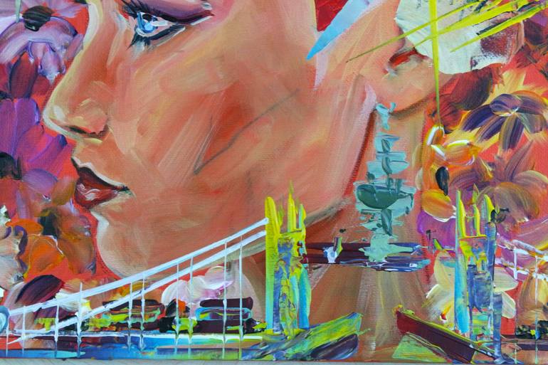 Original Abstract Expressionism Cities Painting by Eraclis Aristidou