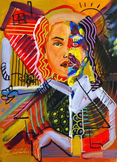 Original Abstract Expressionism Women Paintings by Eraclis Aristidou