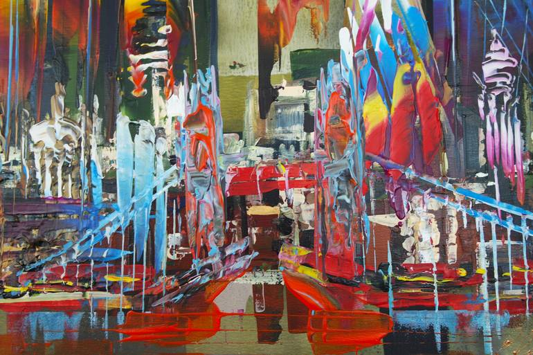 Original Abstract Expressionism Architecture Painting by Eraclis Aristidou