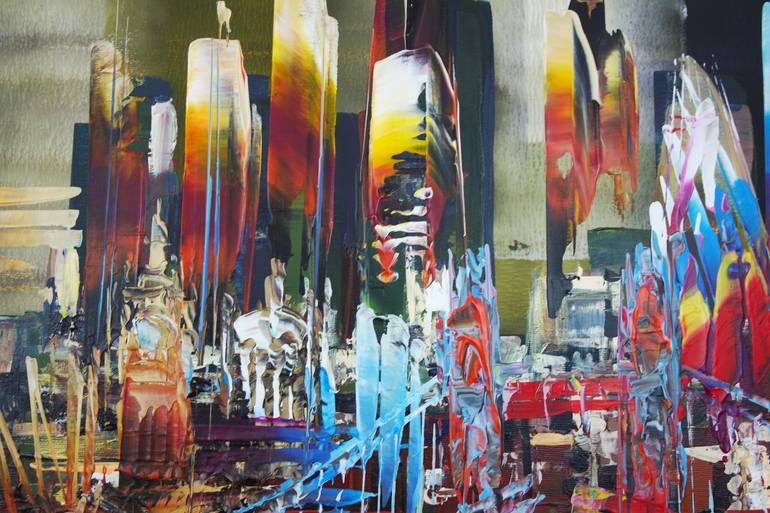 Original Abstract Expressionism Architecture Painting by Eraclis Aristidou