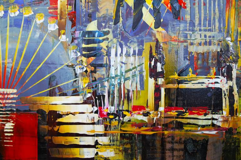 Original Abstract Expressionism Architecture Painting by Eraclis Aristidou