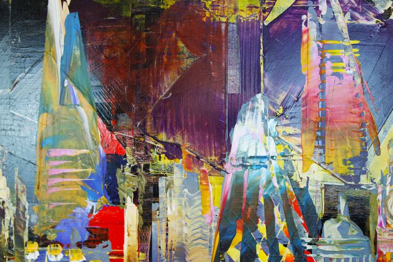 Original Abstract Expressionism Architecture Painting by Eraclis Aristidou