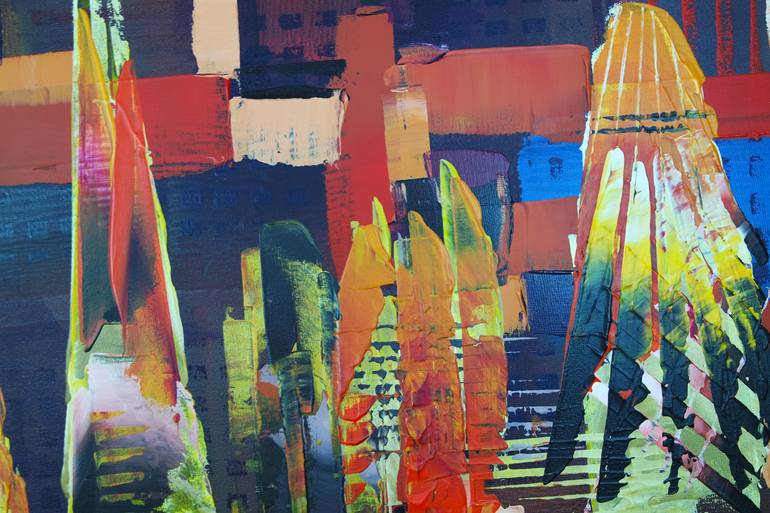 Original Abstract Expressionism Architecture Painting by Eraclis Aristidou