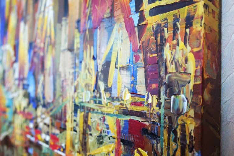 Original Abstract Expressionism Architecture Painting by Eraclis Aristidou