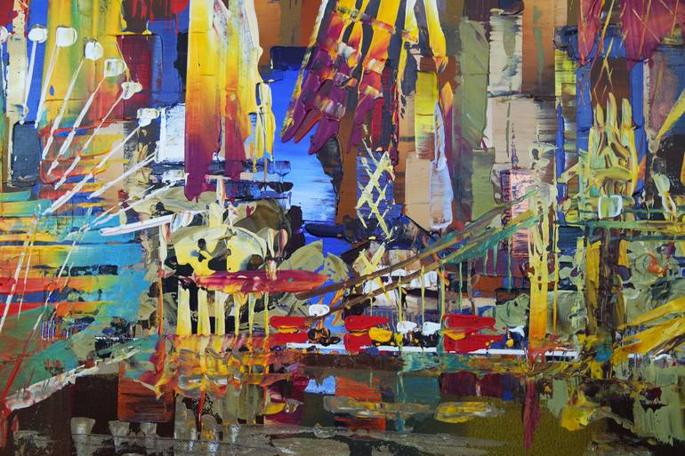 Original Abstract Expressionism Architecture Painting by Eraclis Aristidou