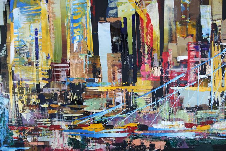 Original Abstract Cities Painting by Eraclis Aristidou