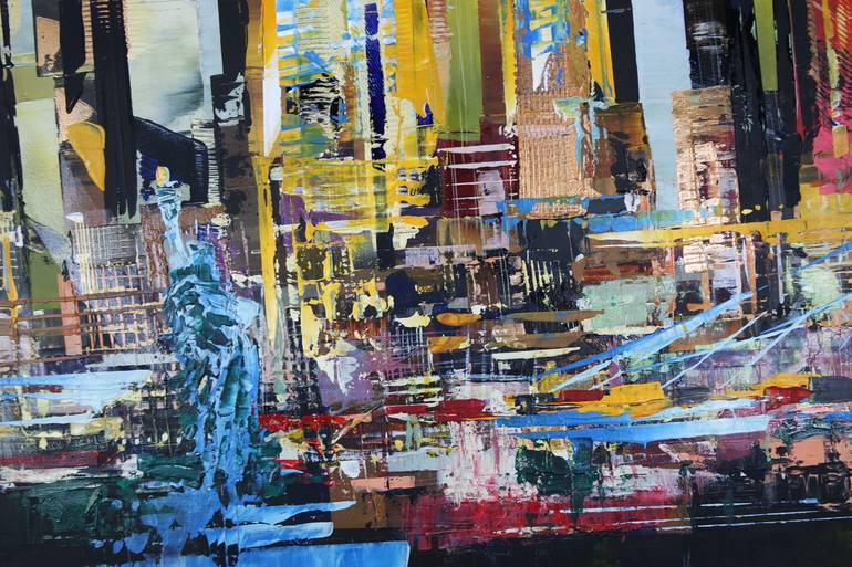 Original Abstract Cities Painting by Eraclis Aristidou