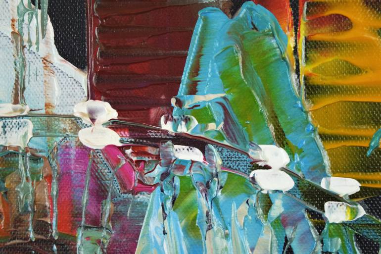 Original Abstract Expressionism Cities Painting by Eraclis Aristidou