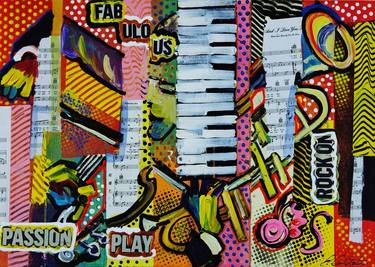 Original Abstract Expressionism Music Painting by Eraclis Aristidou