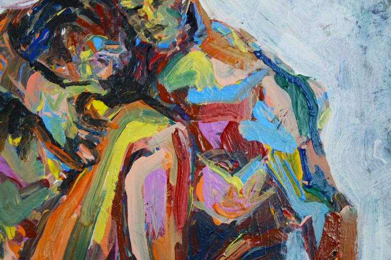 Original Figurative Love Painting by Eraclis Aristidou