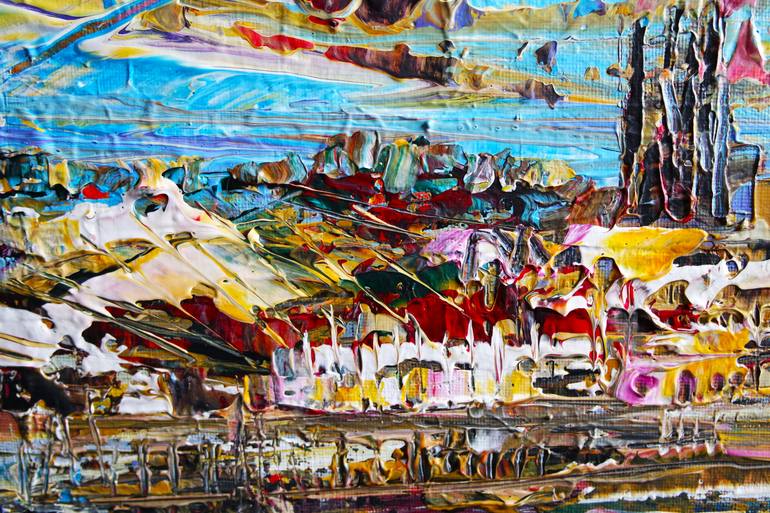 Original Abstract Expressionism Beach Painting by Eraclis Aristidou