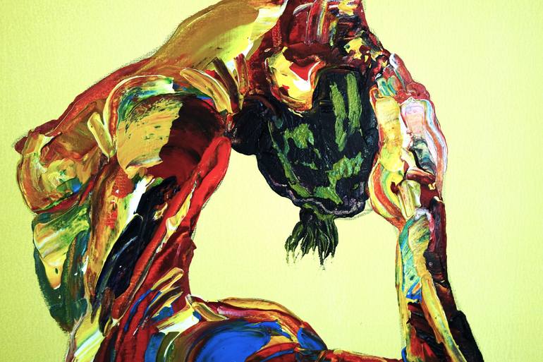 Original Contemporary Nude Painting by Eraclis Aristidou