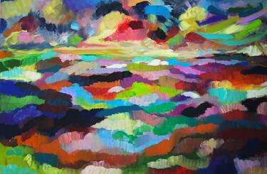 Original Abstract Expressionism Landscape Painting by Eraclis Aristidou
