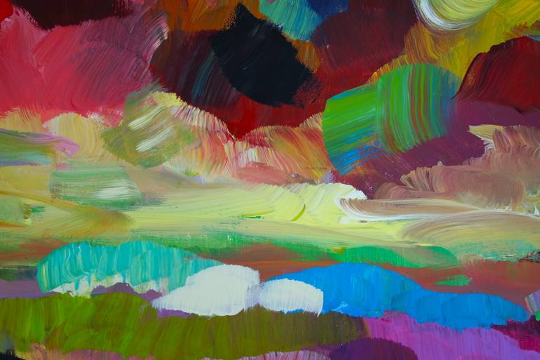 Original Abstract Expressionism Landscape Painting by Eraclis Aristidou