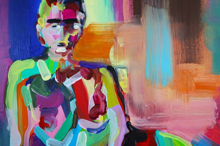 Original Abstract Expressionism Nude Painting by Eraclis Aristidou