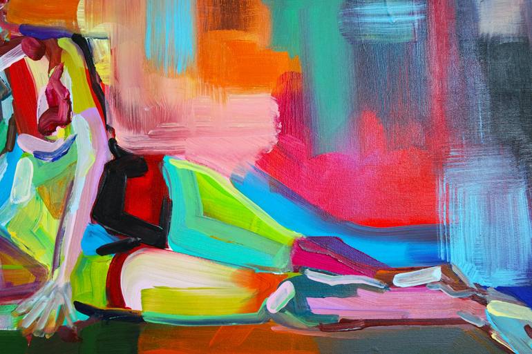 Original Abstract Expressionism Nude Painting by Eraclis Aristidou