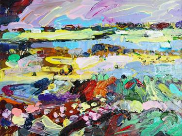Original Abstract Expressionism Landscape Painting by Eraclis Aristidou