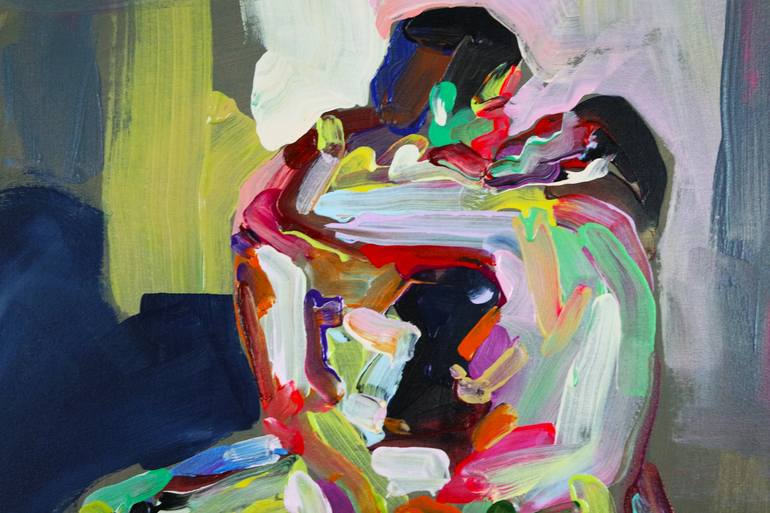 Original Abstract Expressionism Erotic Painting by Eraclis Aristidou