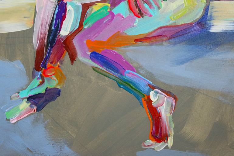 Original Abstract Expressionism Erotic Painting by Eraclis Aristidou
