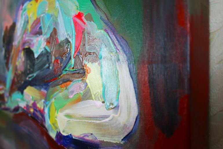 Original Abstract Expressionism Nude Painting by Eraclis Aristidou