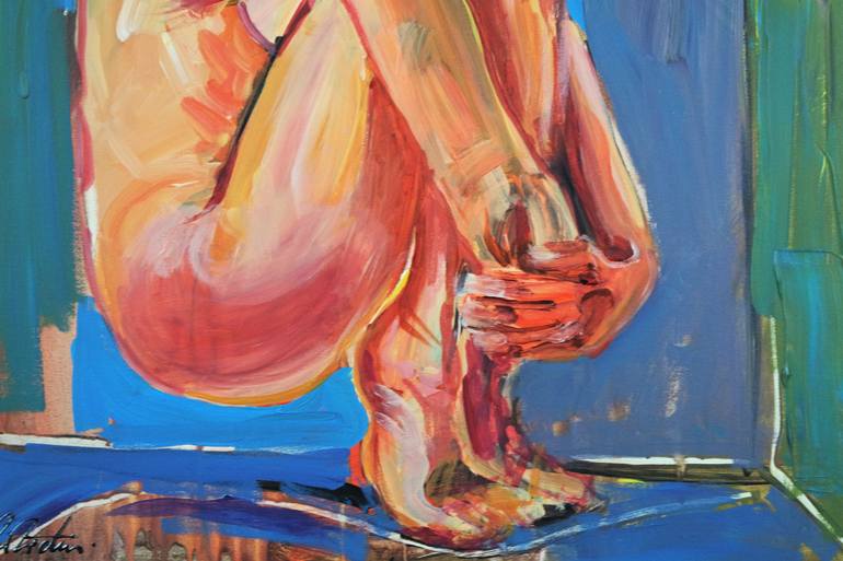 Original Abstract Expressionism Nude Painting by Eraclis Aristidou