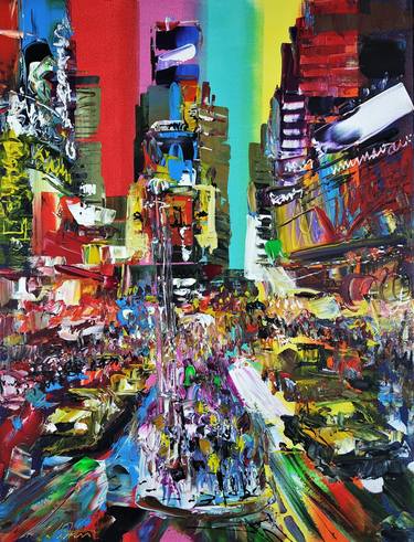 Original Abstract Cities Paintings by Eraclis Aristidou