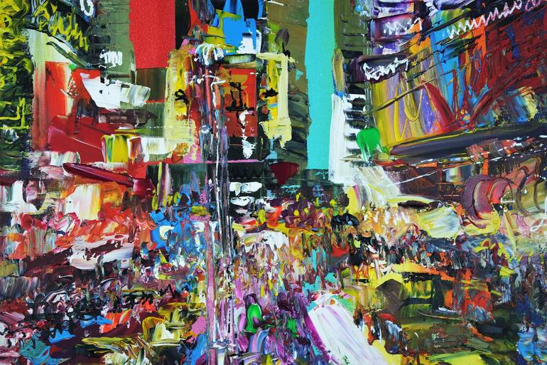 Original Abstract Cities Painting by Eraclis Aristidou